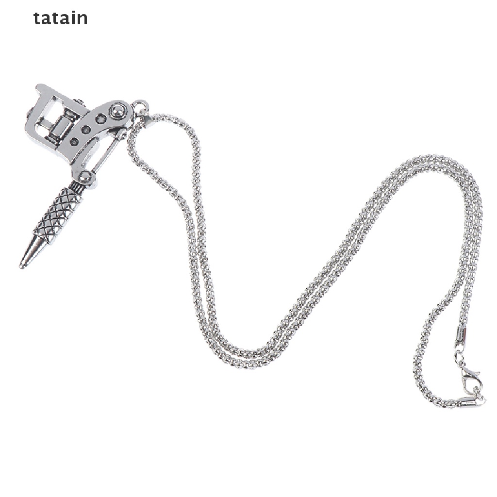 [TAT] Mini Tattoo Machine Tool Pendant Necklace Punk Vintage Tattoo Key Holder CVX