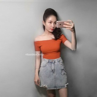 Áo Thun Gân Trễ Vai