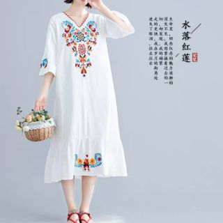 Đầm thêu maxi đuôi cá