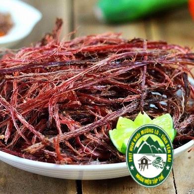 Thịt lợn Hun khói mường lò 500g ăn liền sấy củi nhãn có kèm chẳm chéoThịt hun khói mường lò
