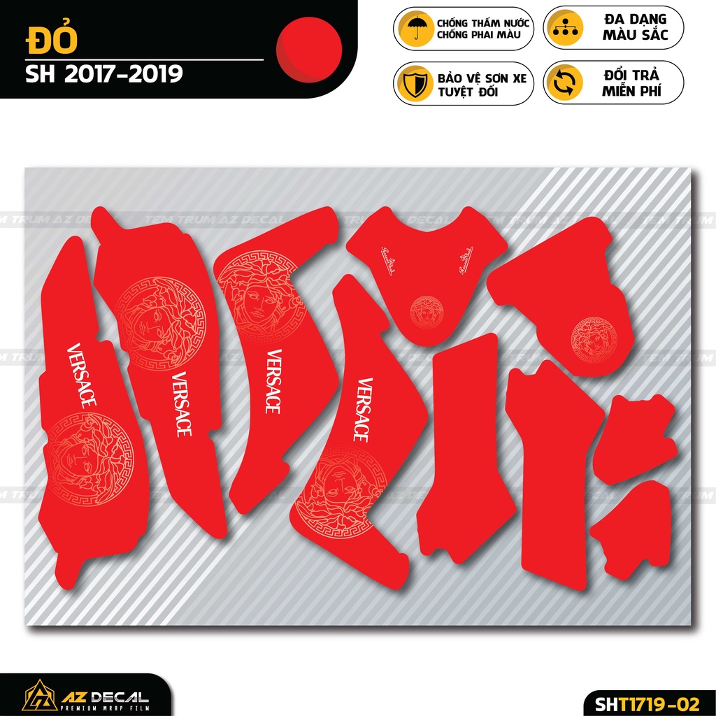 Tem Trùm SH Thiết Kế Versace Tinh Tế | SHT-02 | Decal Trùm Dán SH 2017 - 2019 - 2020 - 2021 - 2022 Chống Nước, Bền Màu