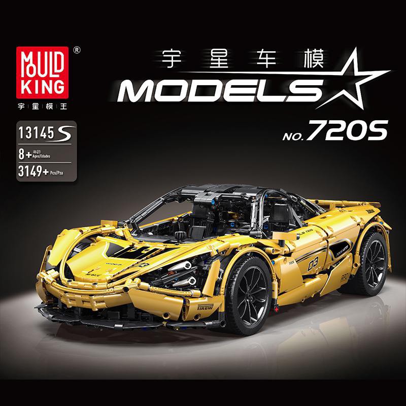 Mould King 13145S Bộ Lắp Ráp Lego Siêu Xe McLaren 720S Màu Vàng Siêu Đẹp - điều khiển chạy từ xa