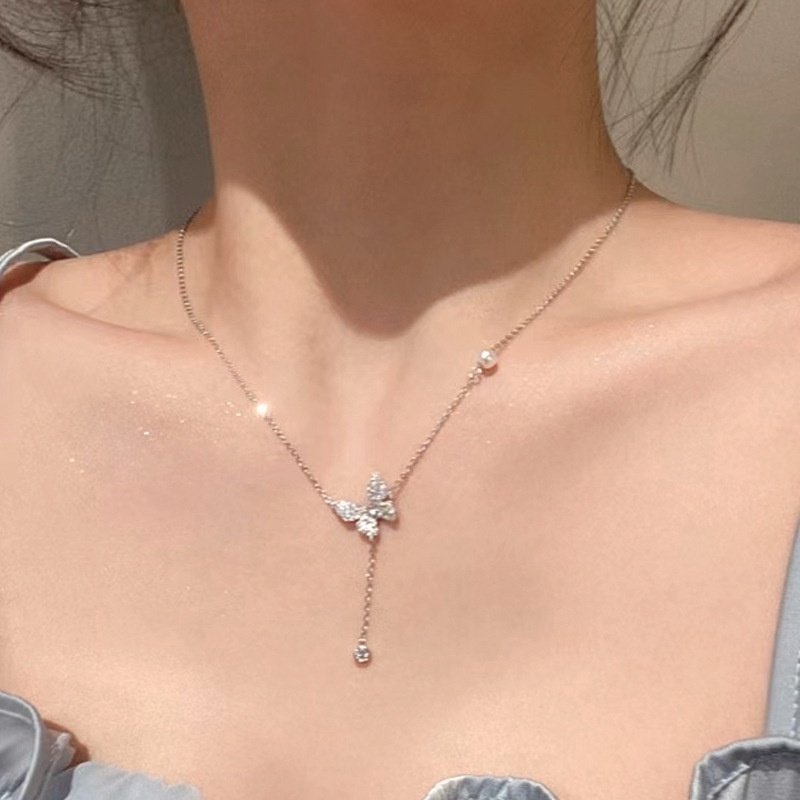 Vòng cổ Hình Bướm Đính Ngọc Trai Sang Trọng Thời Trang