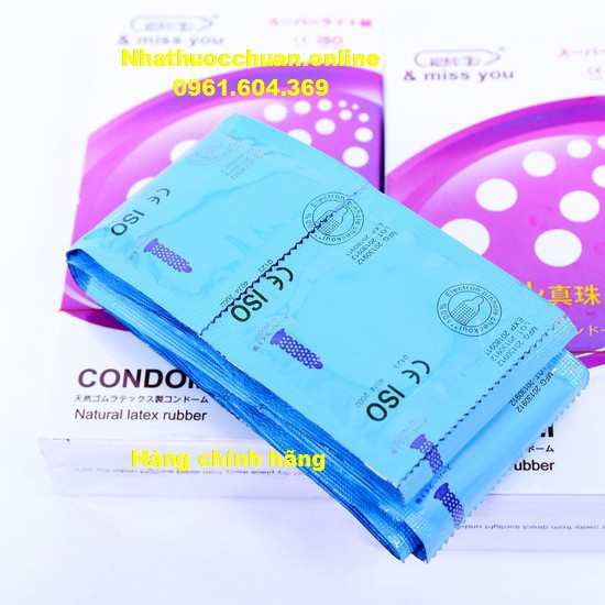 Bao cao su miss you Nhật Bản siêu mỏng,gân gai nổi,giúp kéo dài cuộc yêu