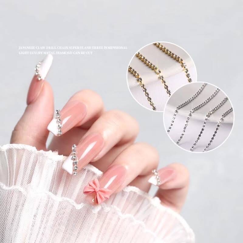 Đá dây đính móng siêu sáng đẹp dài 1 mét