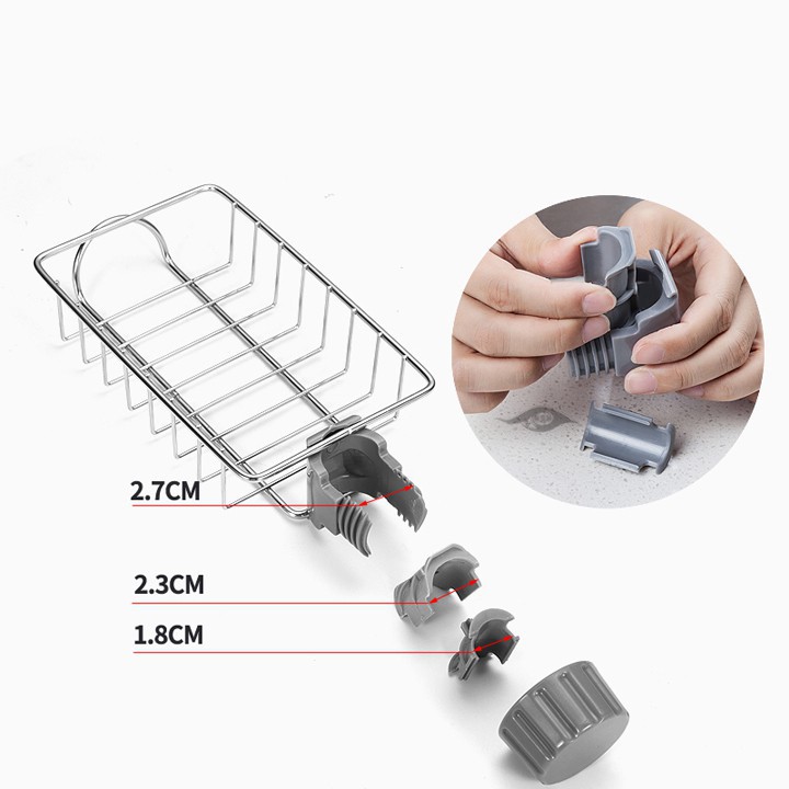 Giá treo để đồ  bồn rửa bát bằng inox cao cấp tiện lợi (GTI03)