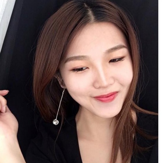 Hoa tai hình học treo dài rổng hàn quốc phong cách
