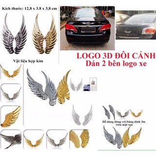 Logo 3D đôi cánh dán ô tô TL01