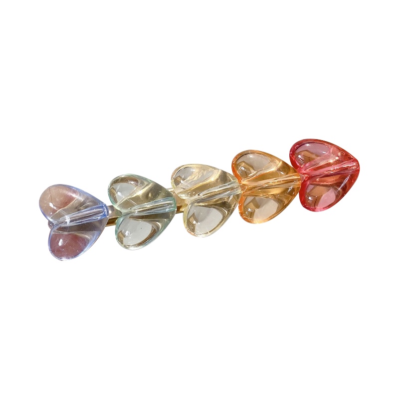 Kẹp Tóc Hình Hoa Màu Hồng Trong Suốt Phong Cách Hàn Quốc