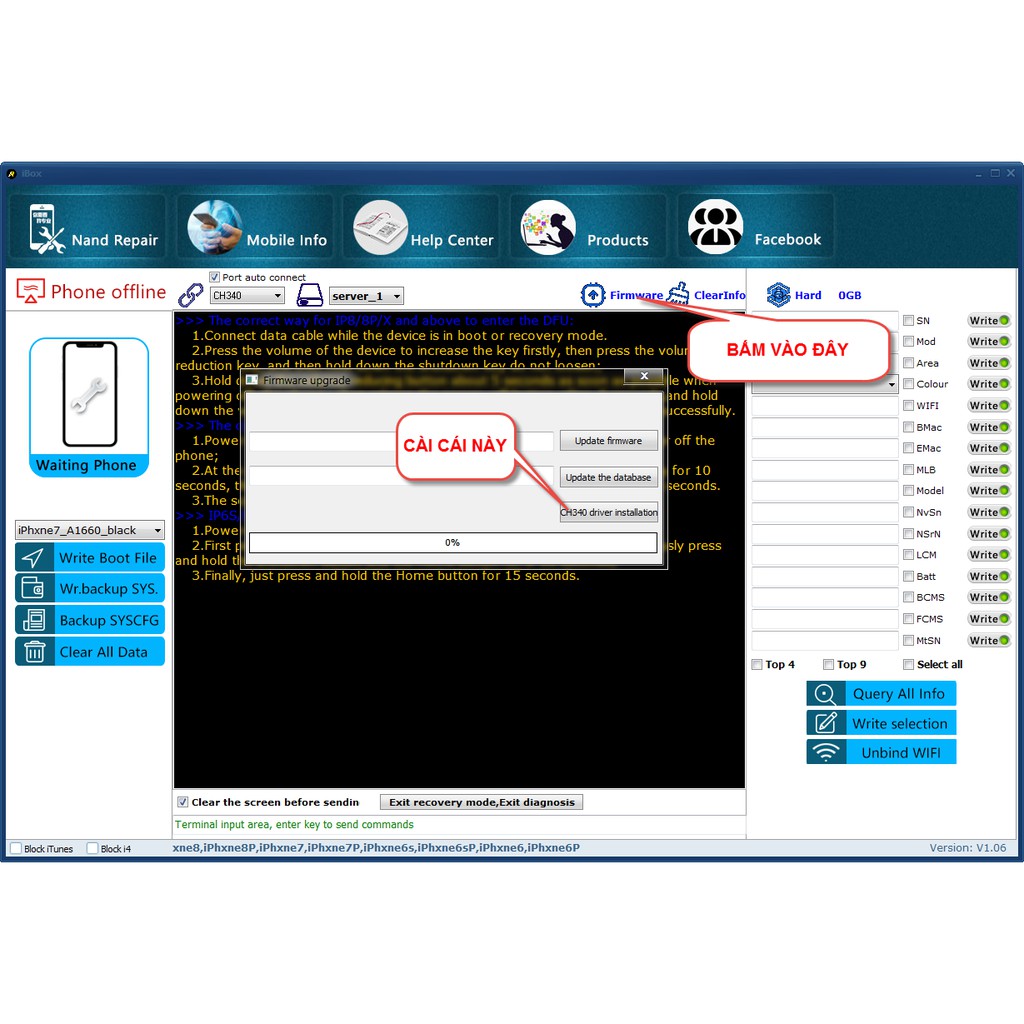 IRepair P10/ iBox / ID BOX - đổi Serial ổ cứng Unlock Wifi, fix xanh 3uTool... không cần đục ổ