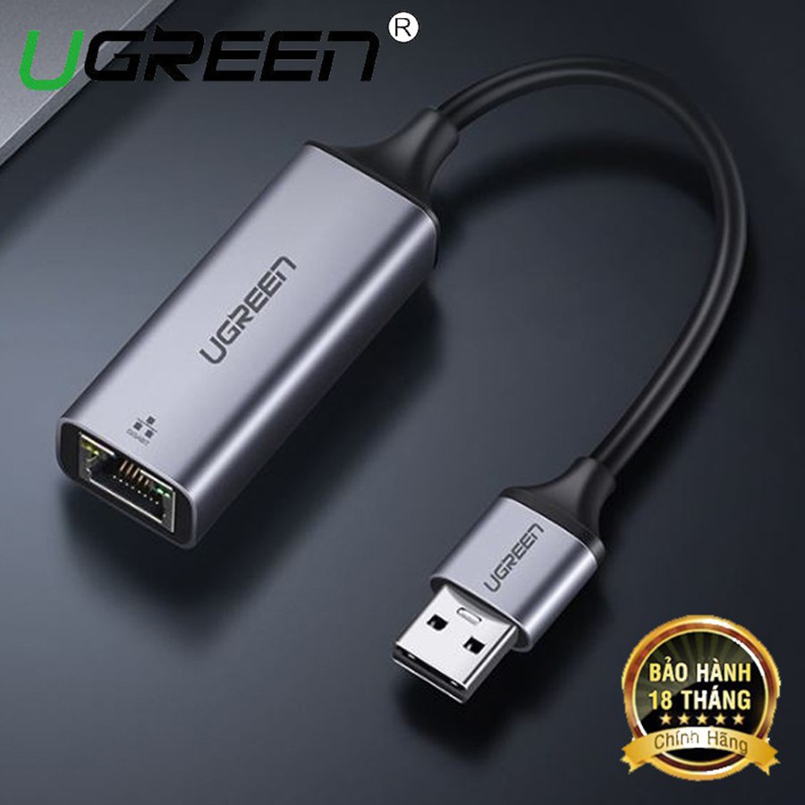 Cáp chuyển USB 3.0 sang Lan RJ45 Ugreen 50922 tốc độ Gigabit chính hãng - HapuStore