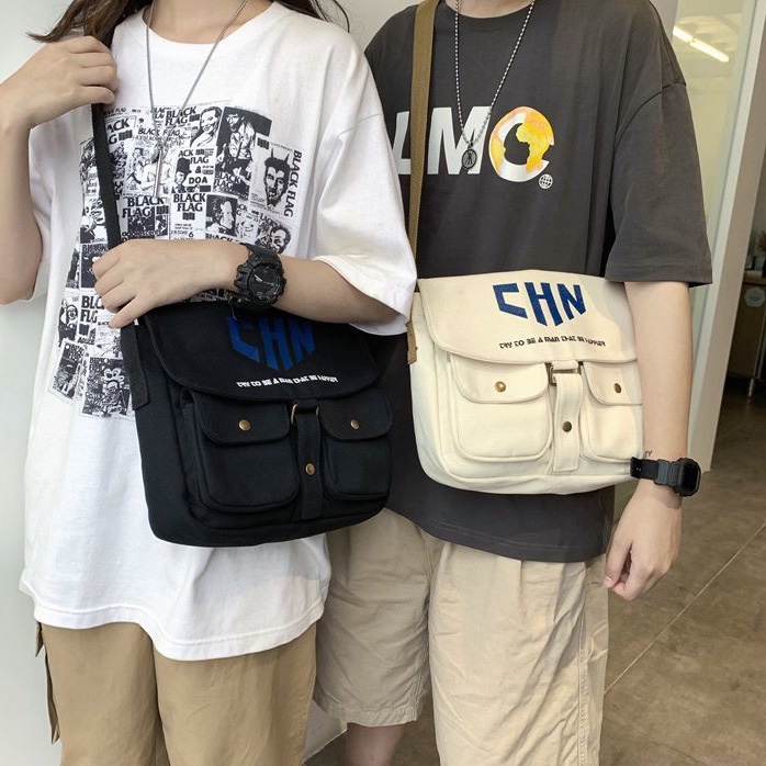 Túi đeo chéo canvas KO015 sức chứa lớn phong cách nhật bản cho nam
