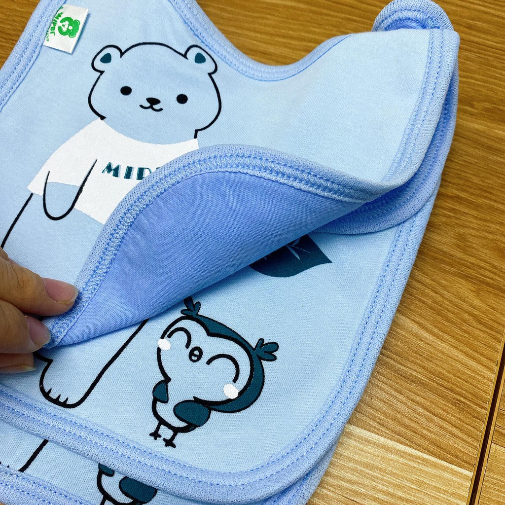 Set 3 Yếm Vuông MIPBI Cotton 100% Cho Bé Sơ Sinh Đến 2 Tuổi