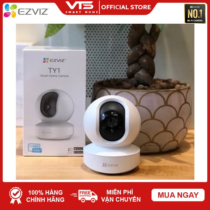 Camera WI-FI Trong nhà EZVIZ TY1-1080P, Smart IR, Xoay 360 Độ, Đàm Thoại 2 Chiều, Theo Dõi Chuyển Động