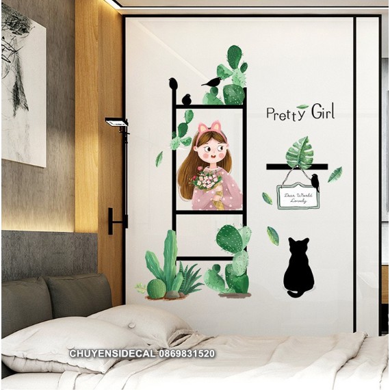 Decal dán tường - Xương Rồng độc đáo