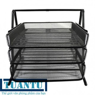 Kệ sắt đựng tài liệu không gỉ sét - Khay kim loại đựng hồ sơ 3 tầng chắc chắn, siêu bền - Kệ inox đựng hồ sơ văn phòng