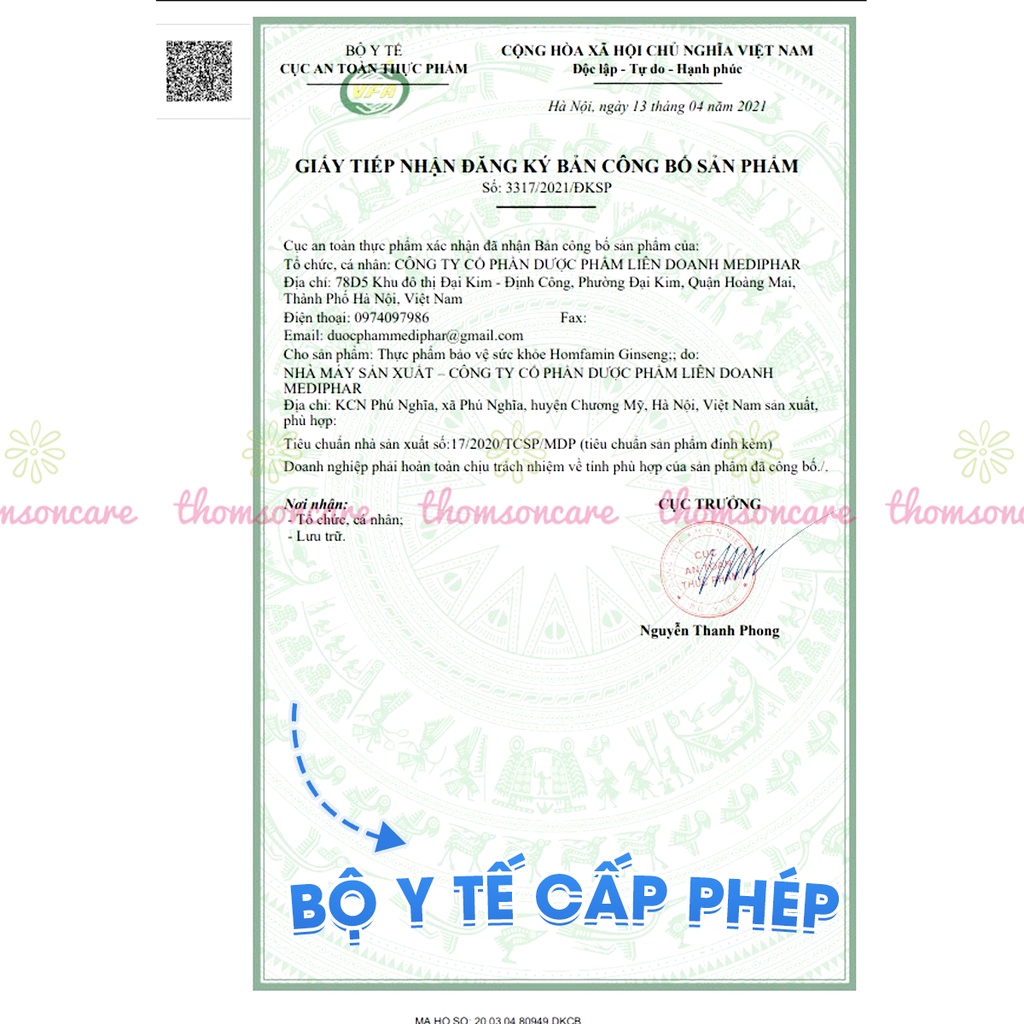 Bổ sung vitamin, nhân sâm giảm mệt mỏi, suy nhược cơ thể Homfamin Ginseng hộp 60 viên Homtamin