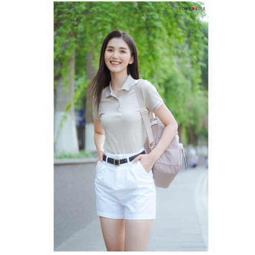 Áo Polo Nữ GOLD phông cộc tay, cổ kẻ chéo, vải cotton kháng khuẩn TOKYOLIFE I9POL805K