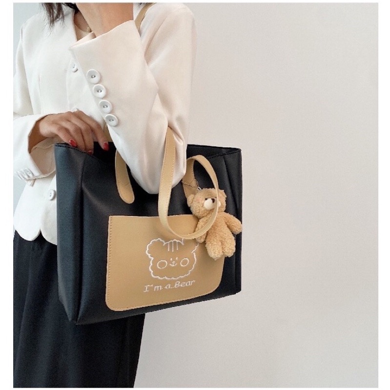 Túi xách nữ công sở đẹp tote da pu để vừa A4 kẹp nách đeo vai đi học đi chơi thời trang cao cấp giá rẻ