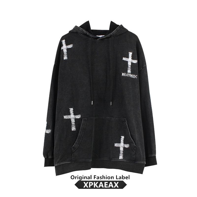 Xpkaeax Áo Hoodie dáng rộng cỡ lớn thời trang