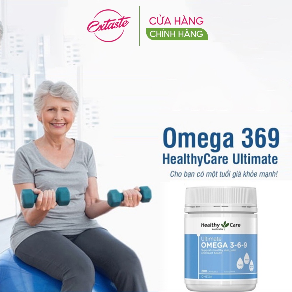 Viên uống giảm mỏi mắt Healthy Care Ultimate Omega 369 hỗ trợ tim mạch huyết áp 200 viên