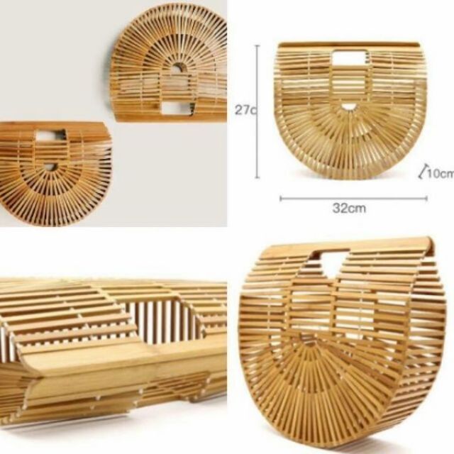 Túi cói Vầng trăng nan tre siêu hot