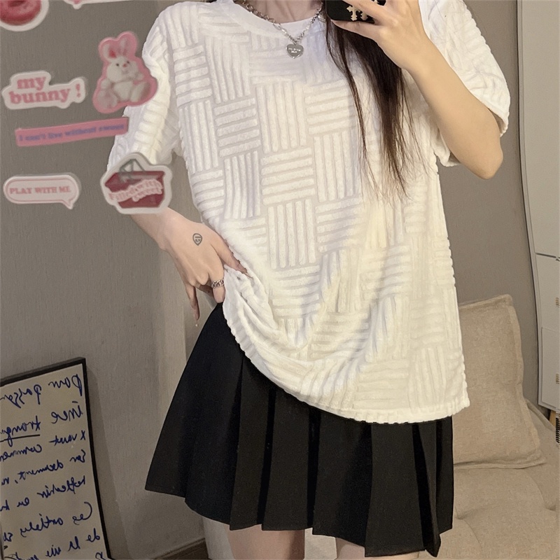 Áo thun SUXI tay ngắn cổ tròn màu đơn giản thời trang mùa hè cho nữ