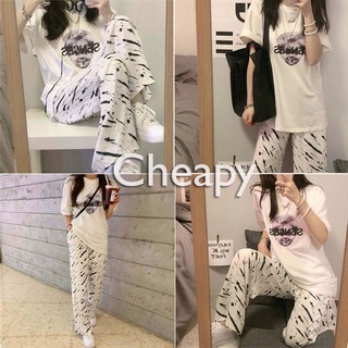 Set bộ áo thun loang SENSES unisex mix quần ống suông - set bộ dạo phố áo thun mix quần ống suông phom to dáng suông C81