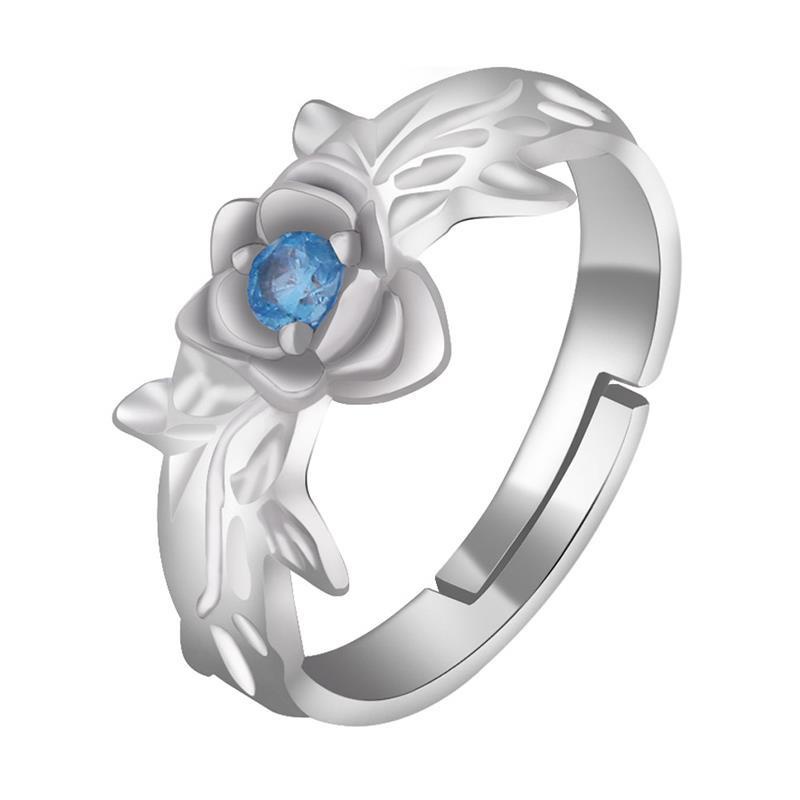 Nhẫn Mạ Bạc 925 In Hình Anime Sword Blue Sword Rose Excalibur
