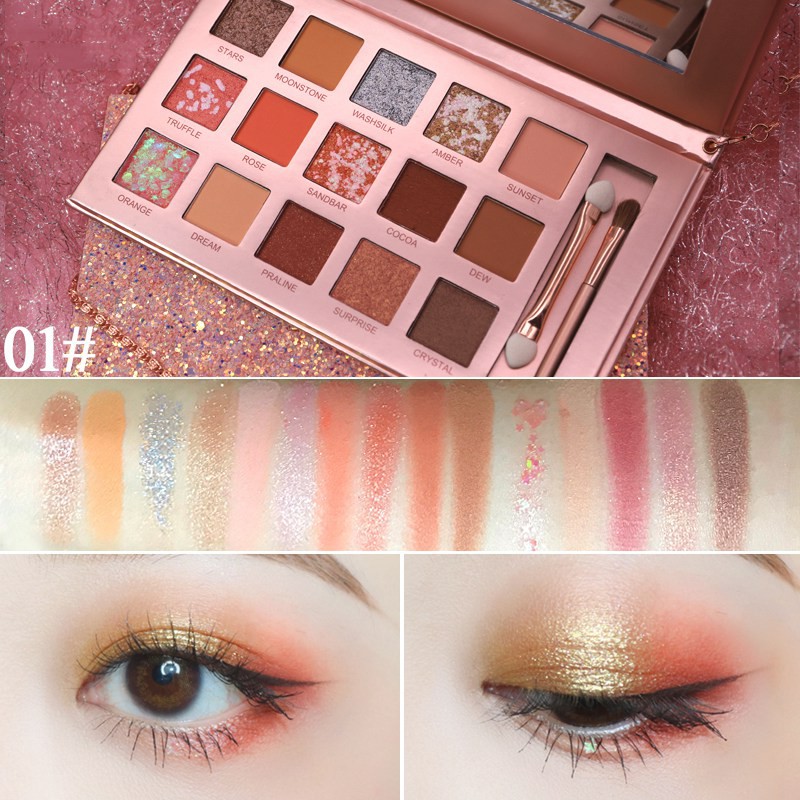 [Hàng mới về] Bảng phấn mắt trang điểm lâu trôi chống nhòe 15 màu HOJO | BigBuy360 - bigbuy360.vn