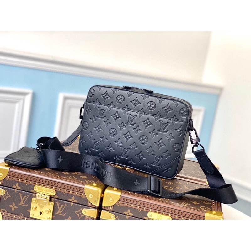 Túi đeo chéo nam thương hiệu Louis Vuitton Monogram Shadow LV da thật cao cấp hàng vip 1-1