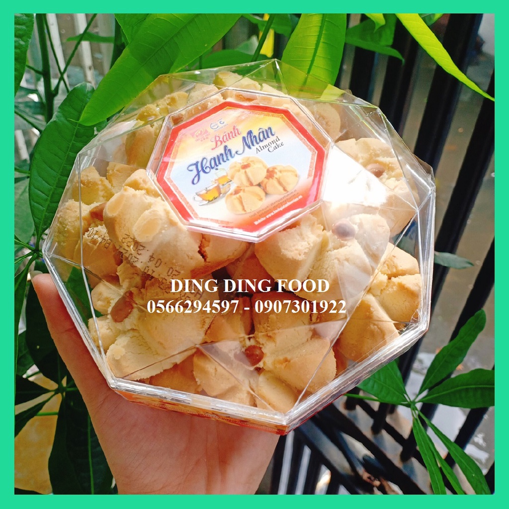[ 1 Hộp ] Bánh Hạnh Nhân ( Hộp Kim Cương ) Tân Huê Viên 390g , Bánh Bột Đậu Sóc Trăng - DING DING FOOD