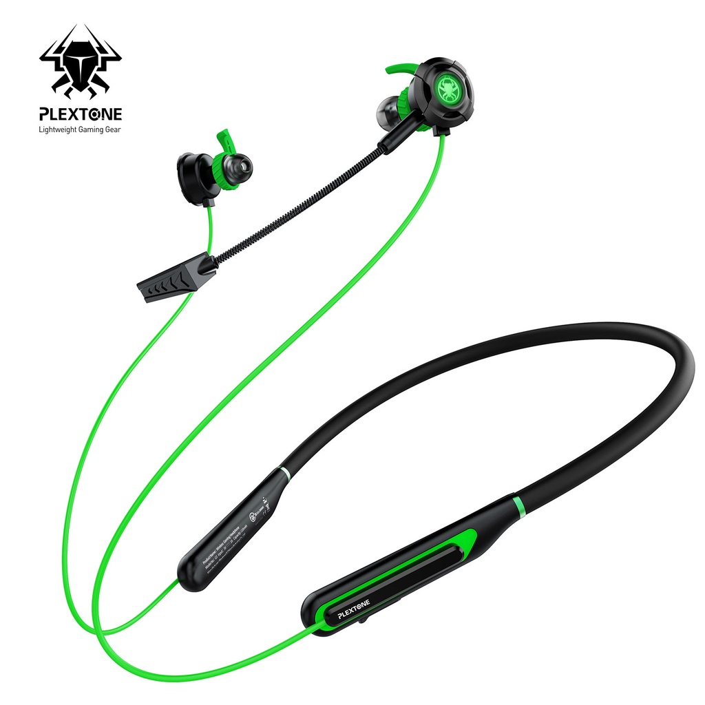 Tai nghe bluetooth Plextone G3 đeo cổ có micro và đèn LED bắt mắt sạc nhanh chuyên dụng cho chơi game