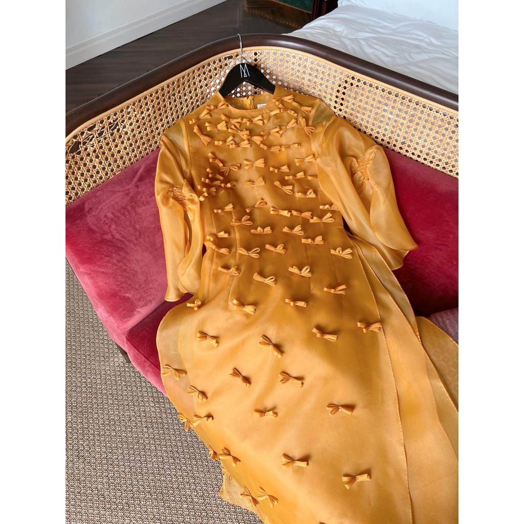 Áo dài cách tân Thiên Kim cover thiết kế vải oganza cao cấp