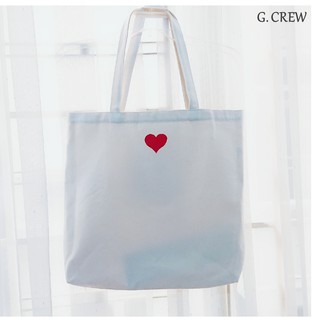 Túi tote canvas cao cấp hình tim red, 38x38cm - G. Crew