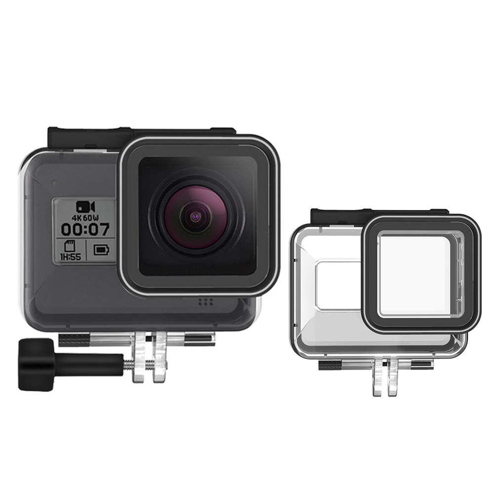 TELESIN 40M Underwater Nhà Trường hợp Che chống thấm nước cho GOPRO Anh hùng 8 Tempered Glass Lens Cover Transparent