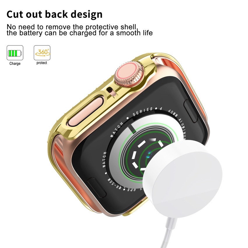 Ốp Bảo Vệ Đồng Hồ Thông Minh Apple Watch Series 7 6 SE 5 4 3 2 1 Kích Thước 45mm 44mm 42mm 41mm 40mm 38mm