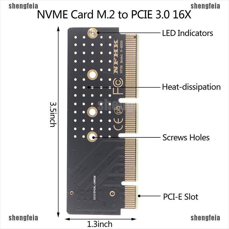 Thẻ Chuyển Đổi Shengfeia M.2 Nvme Ssd Sang Pcie Card M2 Key M Driver Adapter X4x8 X 16