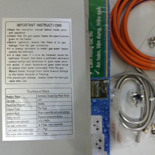 Bình nóng lạnh Gas Pansy 10L (Combo)