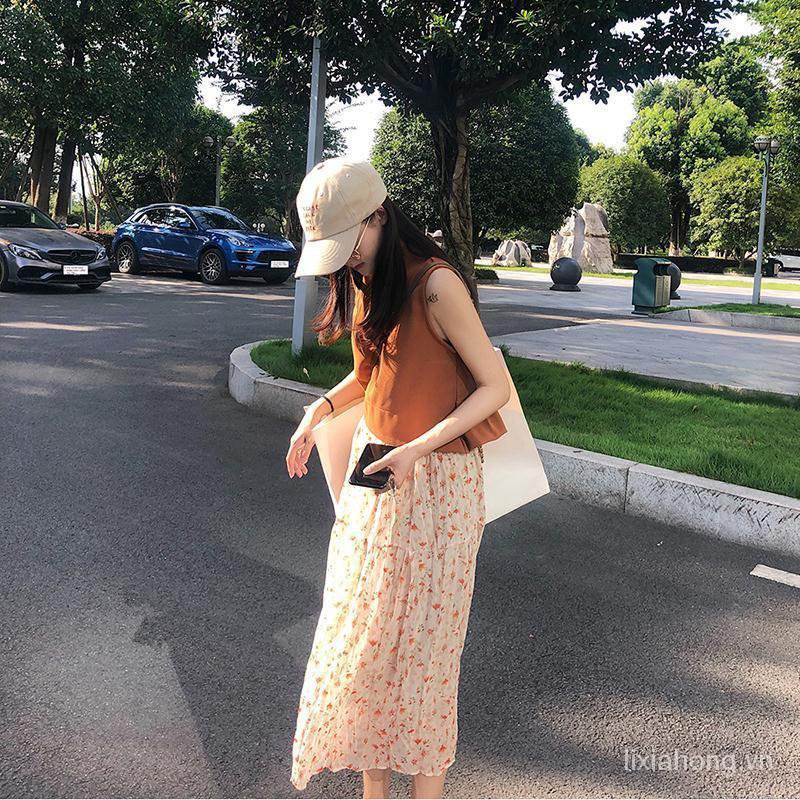 Chân Váy Chiffon Lửng In Hoa Phối Bèo Phong Cách Hàn Quốc Thời Trang Mùa Hè Mới Cho Nữ | BigBuy360 - bigbuy360.vn