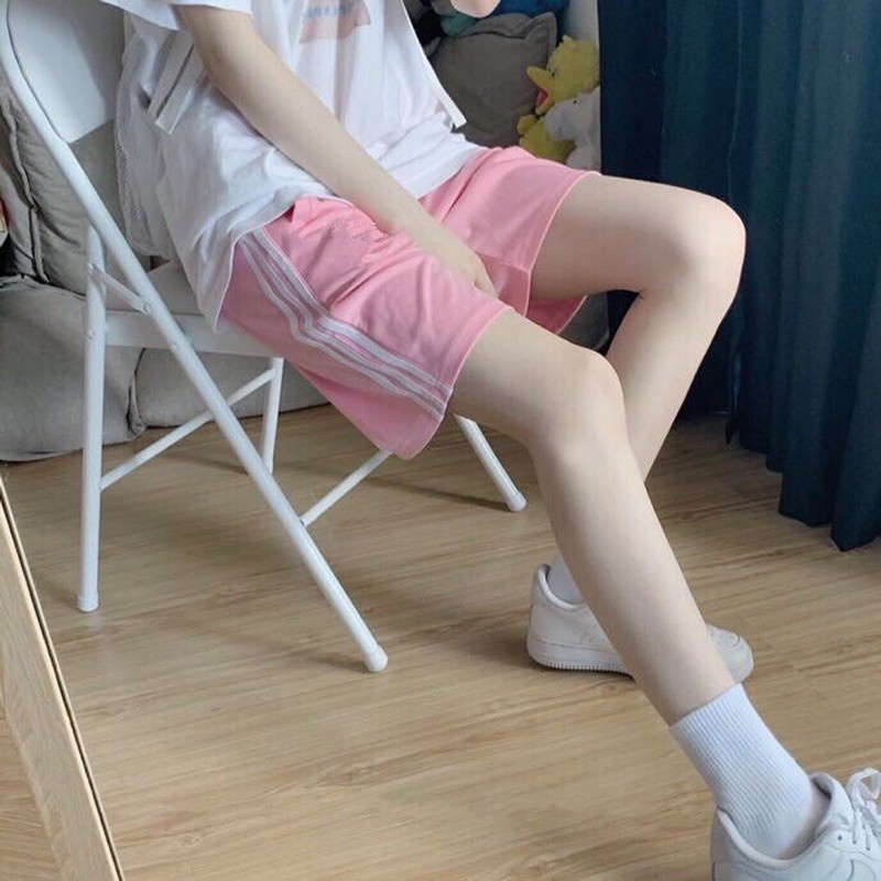 Quần Đùi Thể Thao, Quần Short Lửng 3 Sọc Unisex Nam Nữ