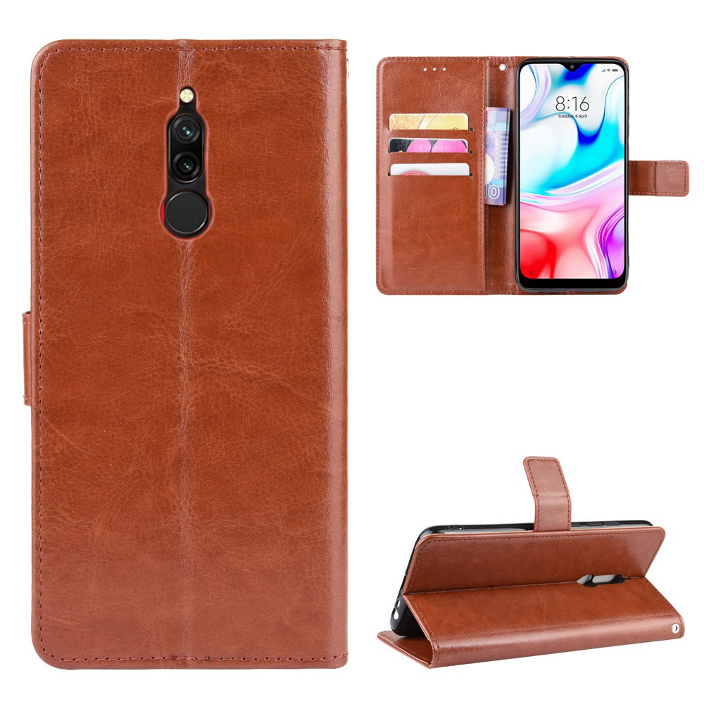 Sang Trọng Bao Da Điện Thoại PU Nắp Gập Tích Hợp Ví Kèm Ngăn Đựng Thẻ Cho Redmi 8 / 8A Redmi8 Ốp
