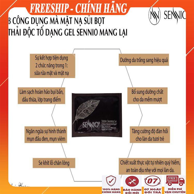 [FreeShip - GIÁ HỦY DIỆT] Sét 24 gói mặt nạ trắng da sủi bọt sennio/ Mặt nạ cho da mụn dầu kiêm sữa rữa mặt chính hãng