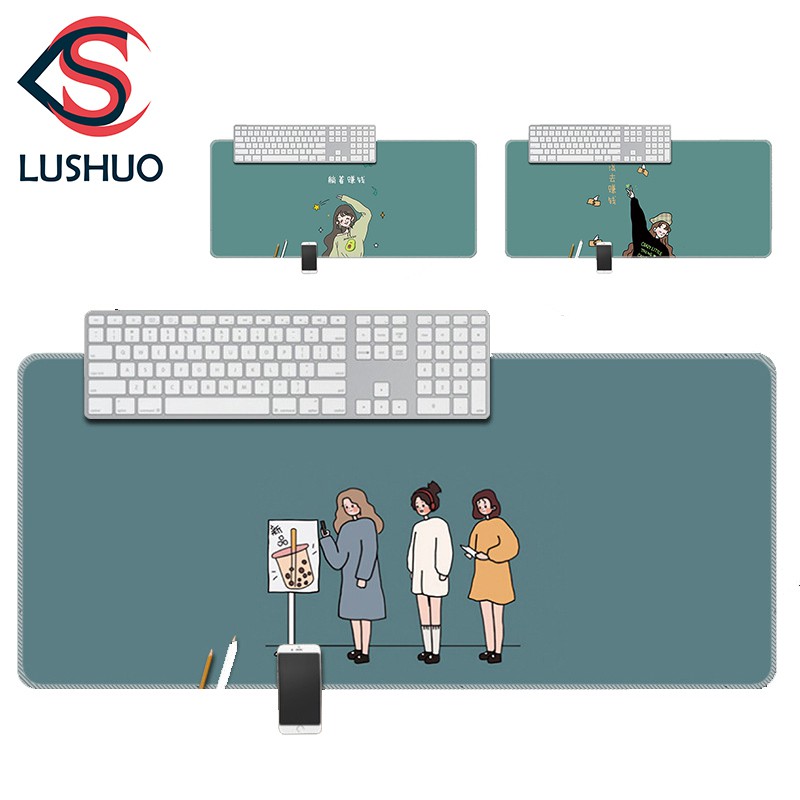 Tấm lót chuột và bàn phím cỡ lớn họa tiết hoạt hình xinh xắn tiện lợi