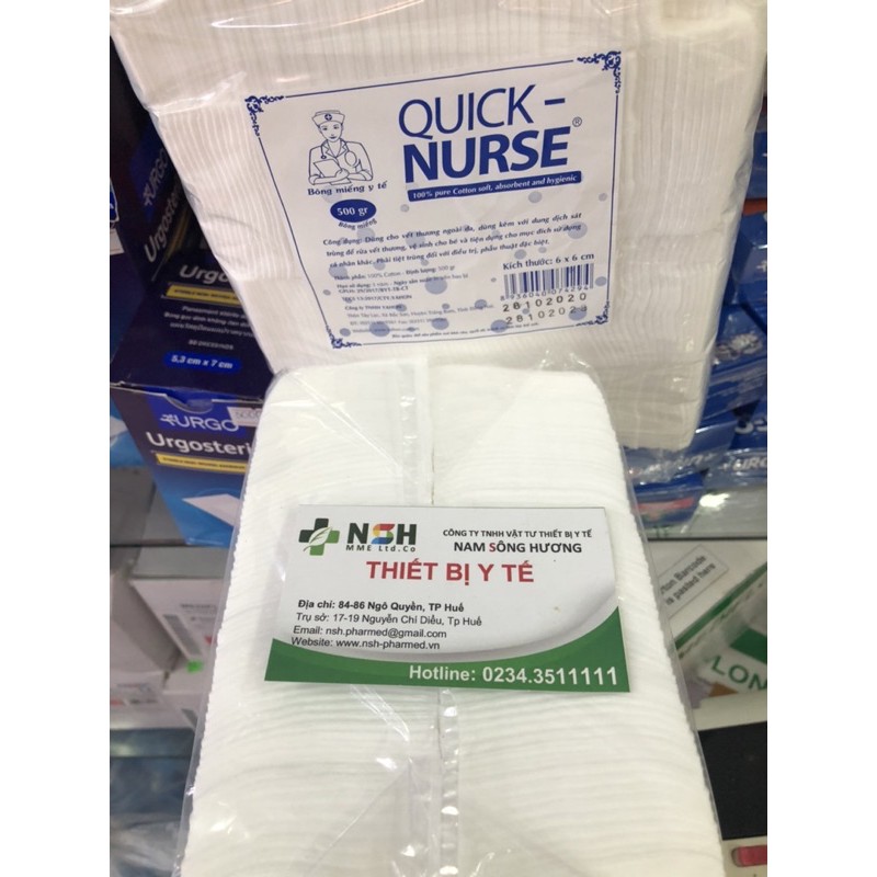 BÔNG GÒN Y TẾ CẮT MIẾNG SẴN Gòn vuông Quick Nurse 500gr, Gòn vuông Quick Nurse