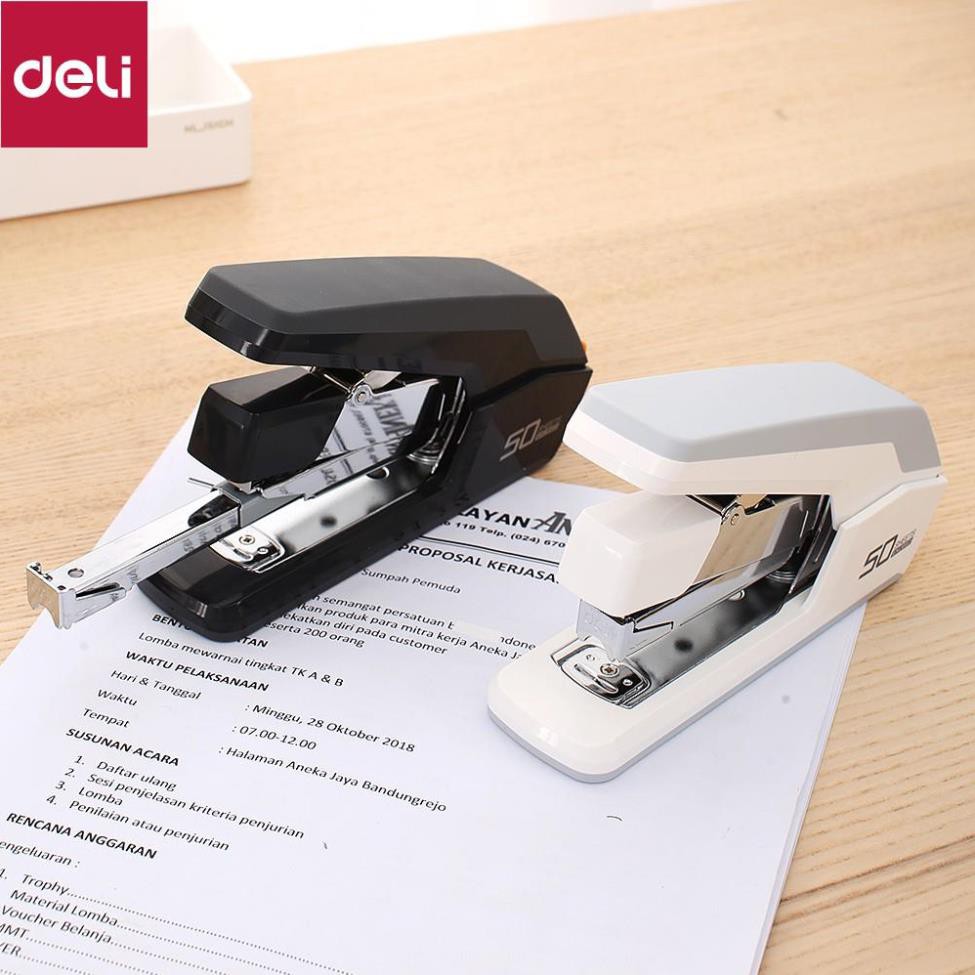 Dập ghim trợ lực Deli - 50 trang - giảm 45% lực tác dụng - E0371 [Deli]