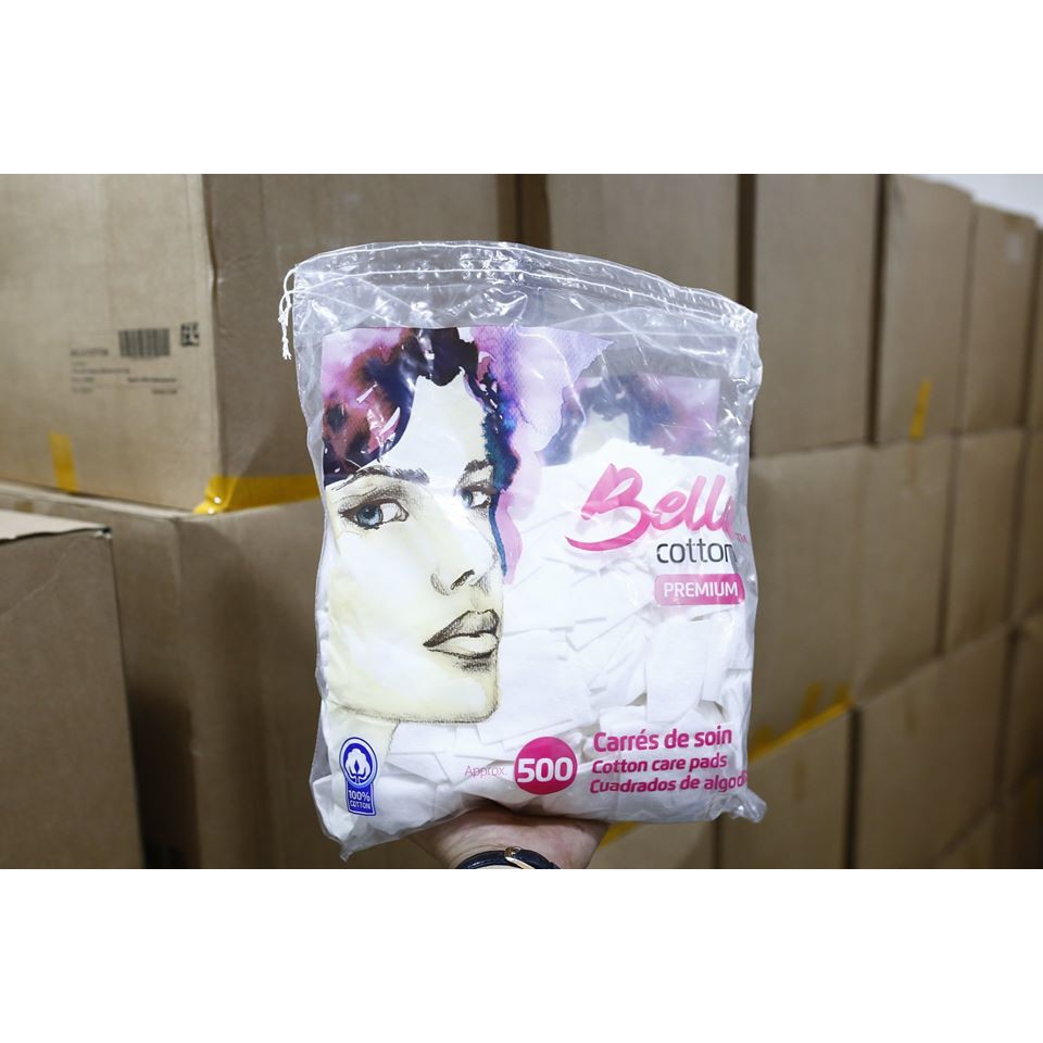 Bông Tẩy Trang Bella Cotton Premium (500 miếng)