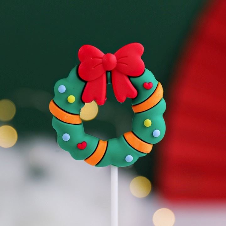 QUE CẮM GIÁNG SINH TRANG TRÍ BÁNH KEM , CUPCAKE