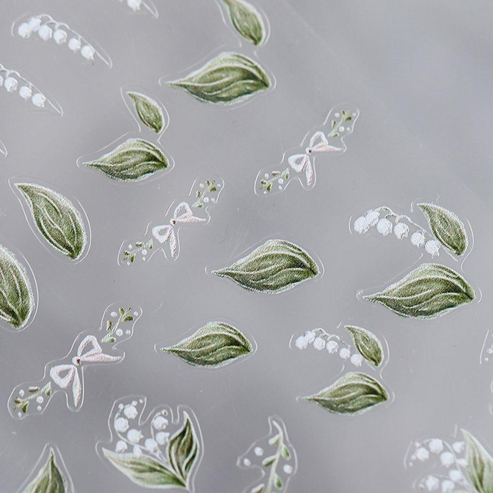 QQMALL Miếng Dán Trang Trí Móng Tay Hình Hoa Lá Xinh Xắn