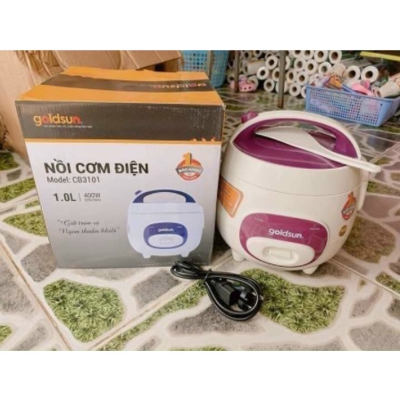 Nồi cơm điện mini Goldsun CB3101 Dung tích 1L, Chống dính cao cấp, Dùng cho 2-4 người, Bảo hành 12 tháng